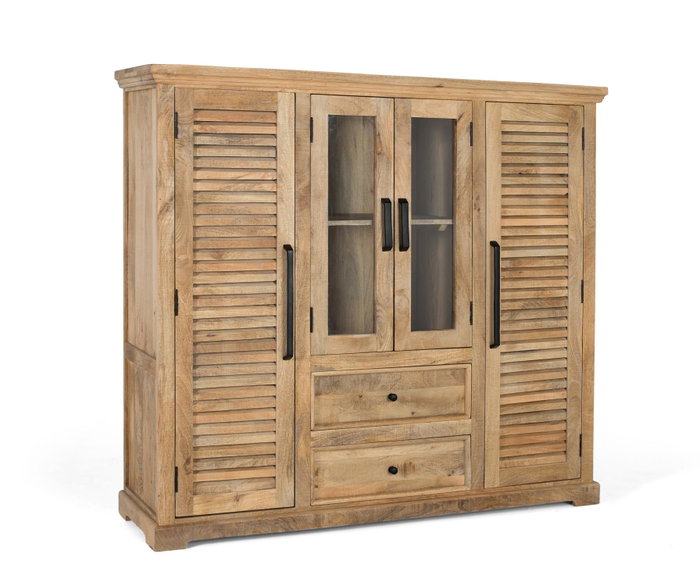 GINER Y COLOMER Alacena en bois de manguier avec portes vitrées